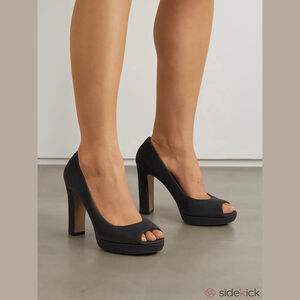 Miu Miu Gray Suede Peep Toe Platform Heels Size 37.5 (US 7) with Dust Bag